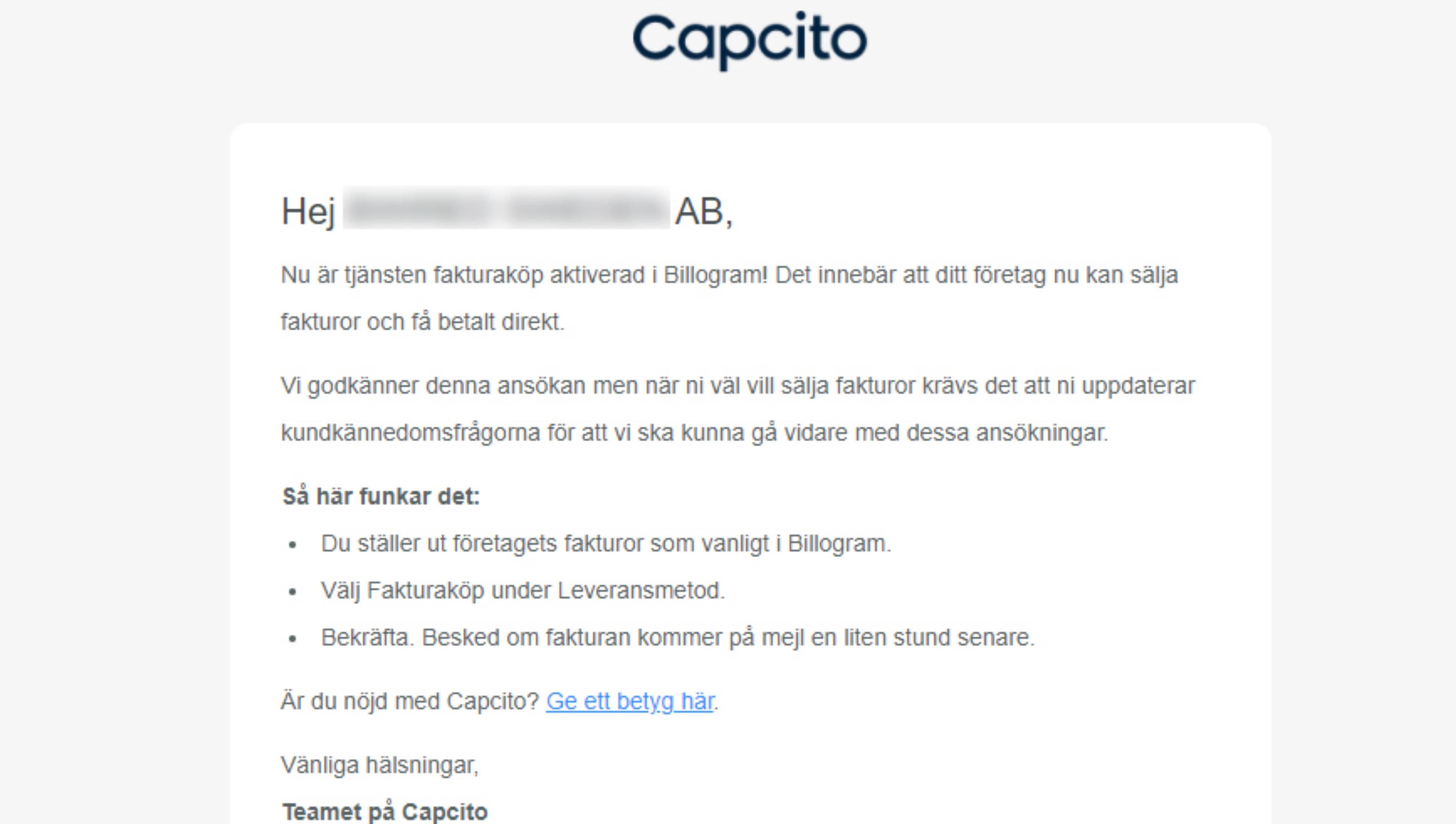 Screenshot bekräftelsemail